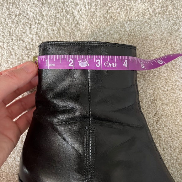 MUNRO Black Leather Ankle Heeled Boot Size 6.5 - Picture 10 of 13